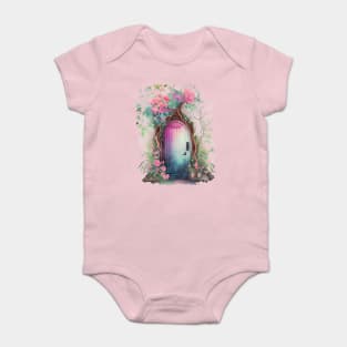 Fairy Door Watercolor 5 Come Through Baby Bodysuit